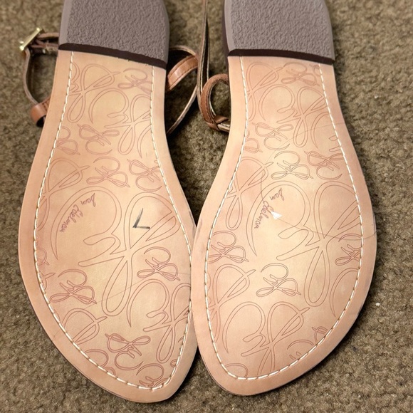 Sam Edelman Gigi T-Strap Sandal Black White Stripe size 7.5 - Picture 4 of 4